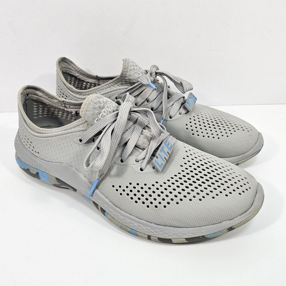 CROCS LiteRide 360 Marbled Pacer Women's 9 Grey Blue Water Sneaker Shoes 207632